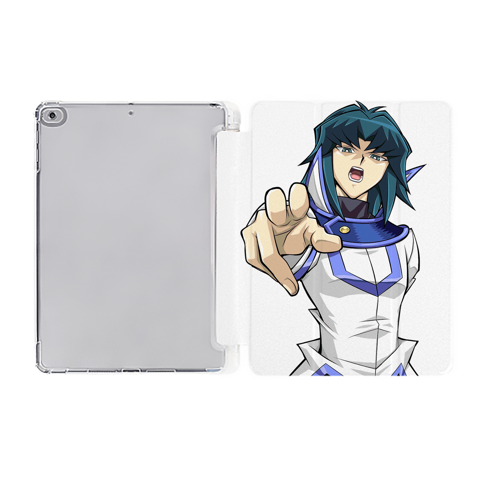 （画像用） 遊☆戯☆王 Yu-Gi-Oh! IPad ケース ペン収納付き 三つ折りスタンド PUレザー×シリコン 対応機種9.5/10.5/10.9インチ